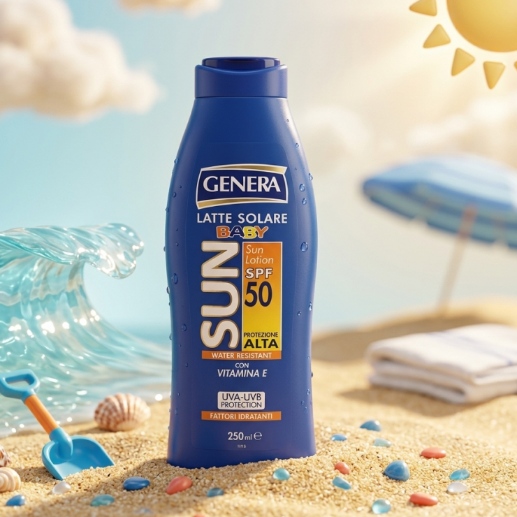 Lapte de corp protectie solara SPF 50 GENERA, pentru copii, 250 ml