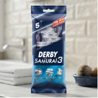 Aparat de ras Derby Samurai, 3 lame, 5 buc