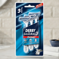 Станки для бритья Derby Samurai Platinum, 3 лезвия, 3 шт